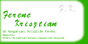 ferenc krisztian business card