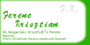 ferenc krisztian business card